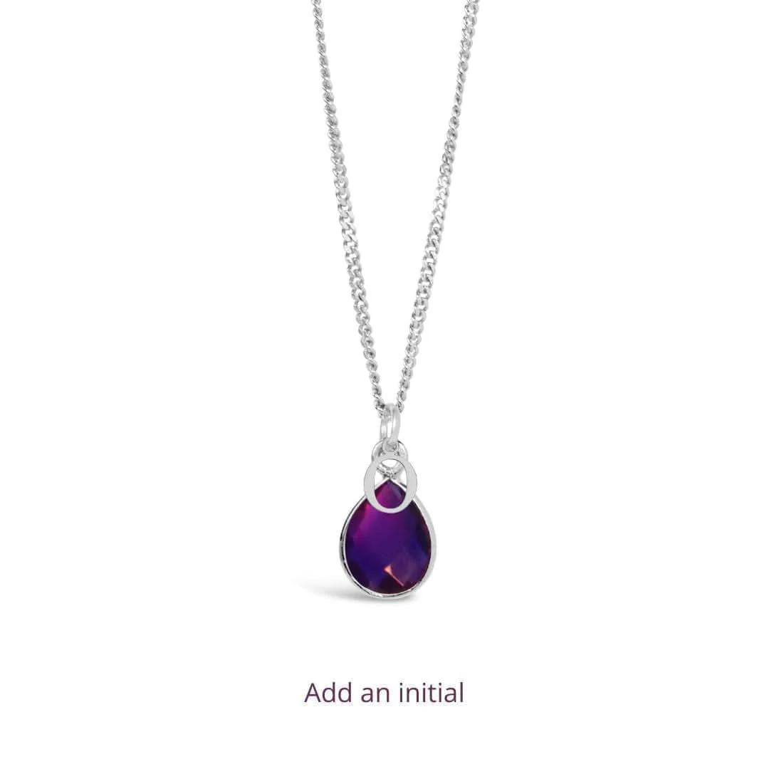 Amethyst Charm Necklace in Silver | February Birthstone - Image 6
