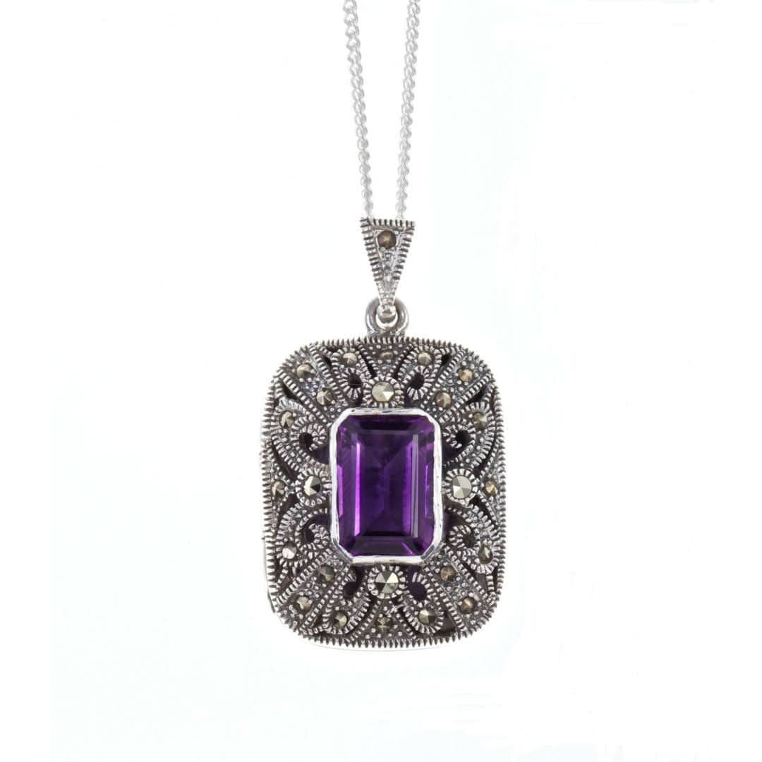 Amethyst Locket Silver + Photos - Image 3