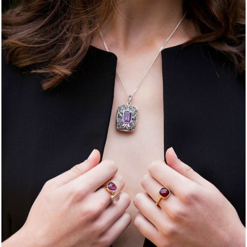 Amethyst Locket Silver + Photos - Image 4
