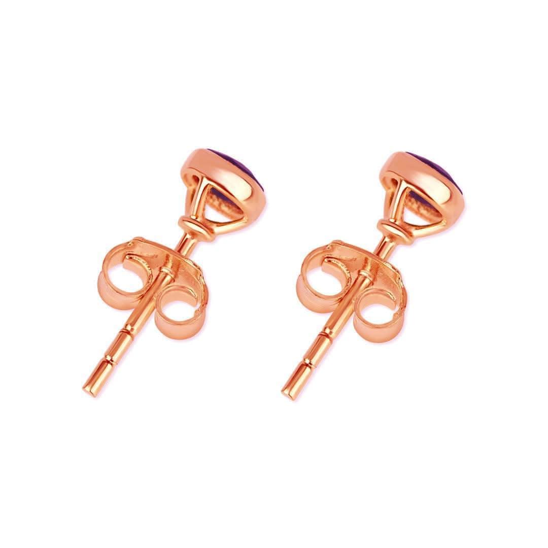 Amethyst Mini Stud Earrings | Rose Gold - February - Image 6