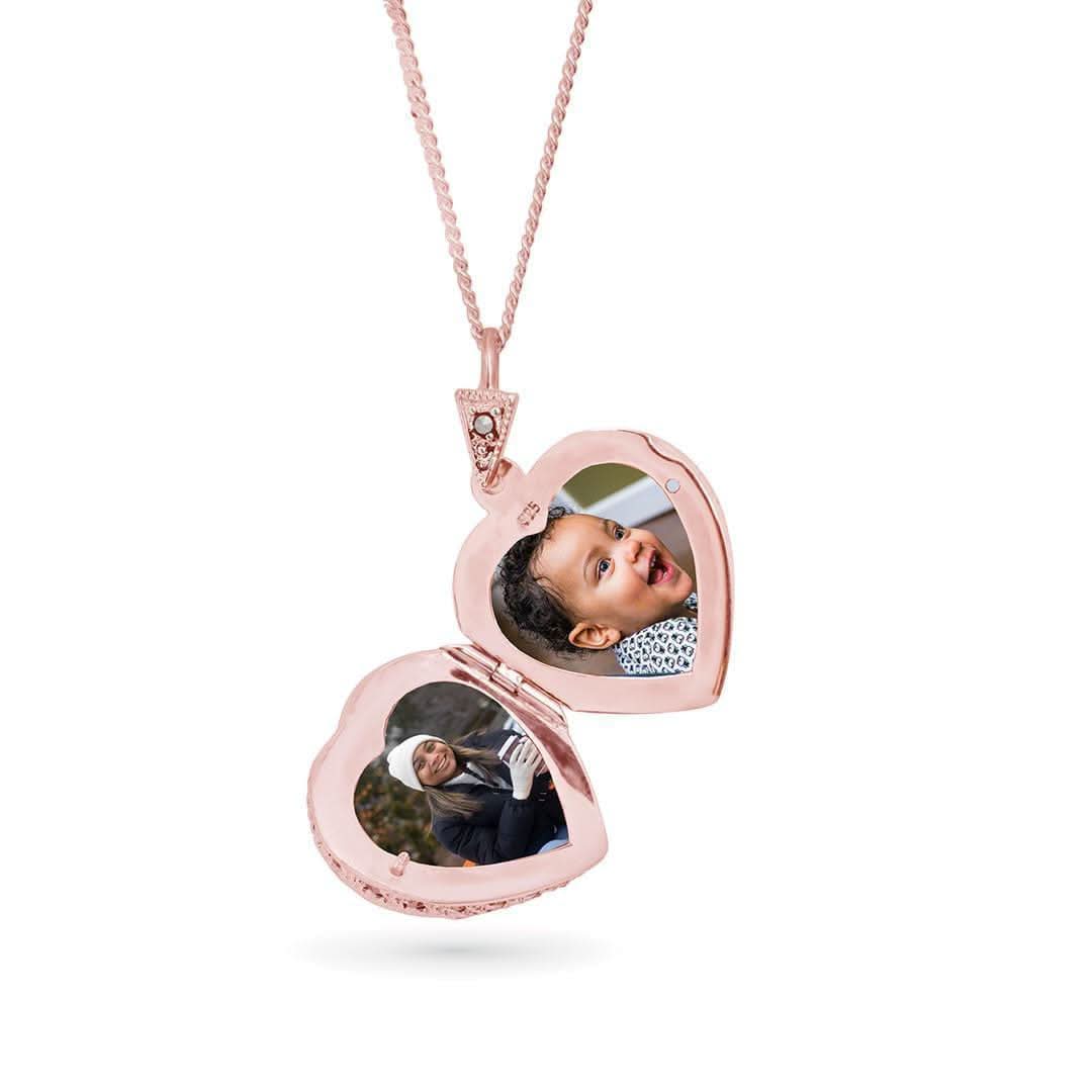 Amethyst Vintage Heart Locket Rose Gold + Photos - Image 5