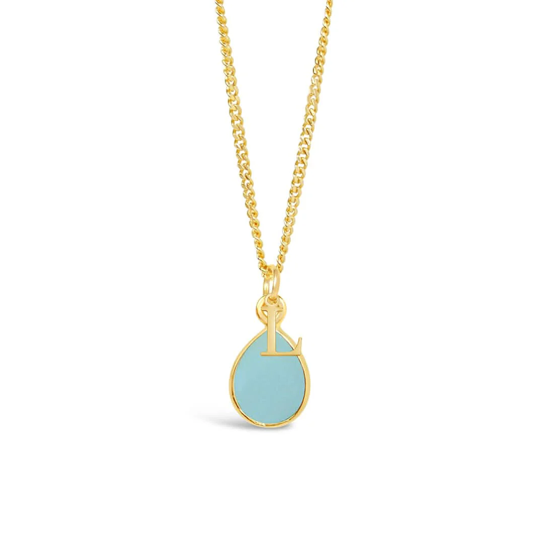 Aqua Chalcedony Necklace | Gold | March Birthstone - Image 4