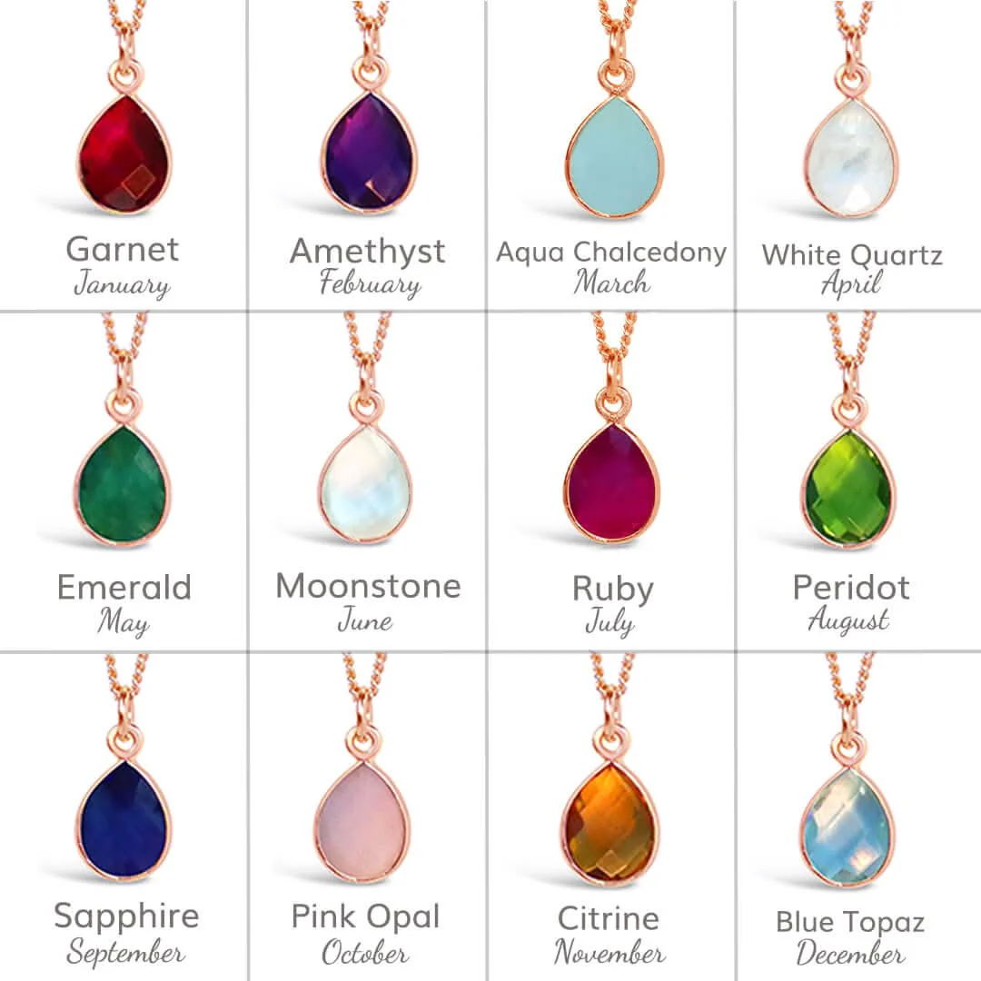 Aqua Chalcedony Necklace | Rose Gold | March - Image 7