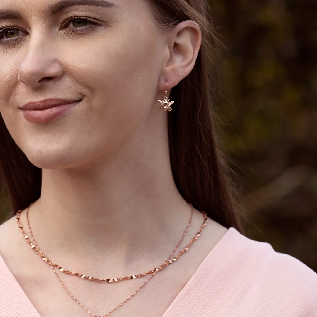 Bee Earrings | Rose Gold - Image 4