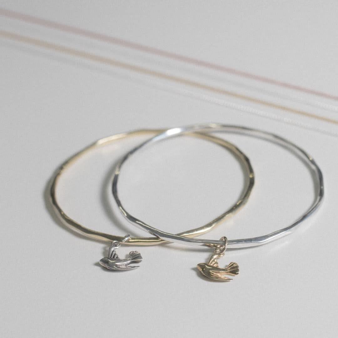Bird Bangle | Rose Gold - Silver - Image 4