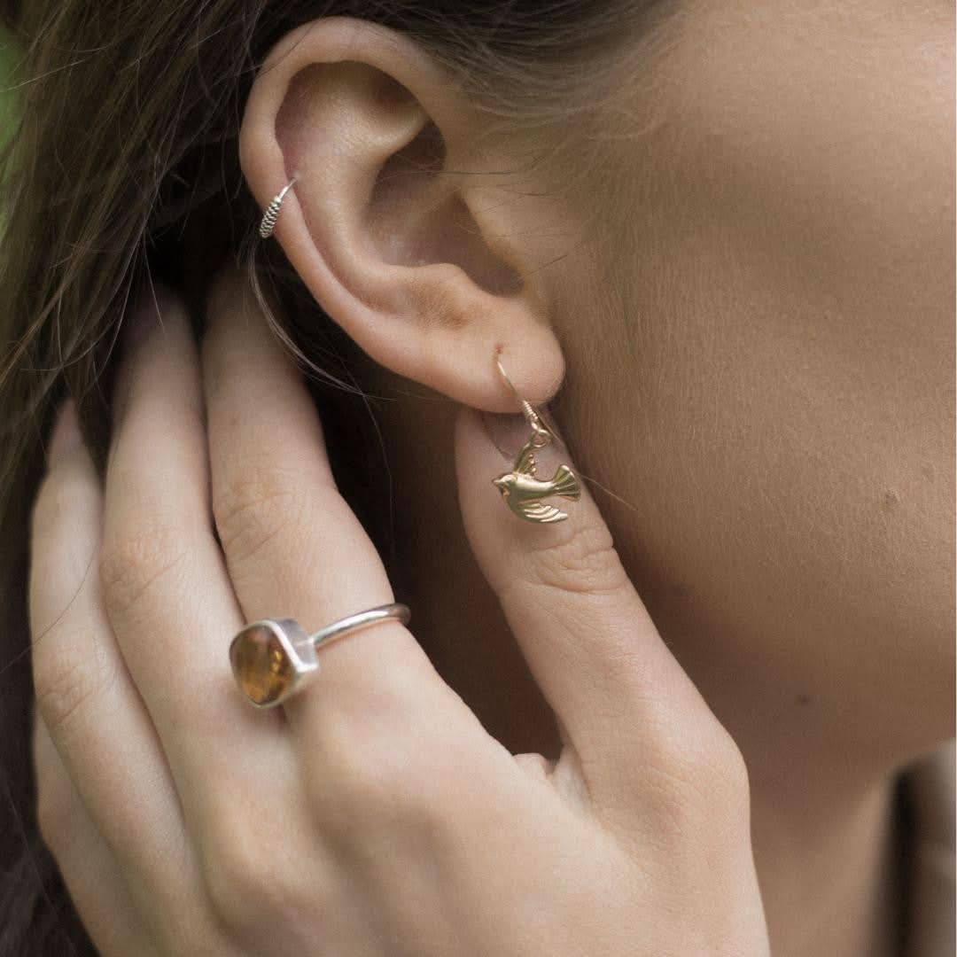 Bird Earrings | Gold - Image 5