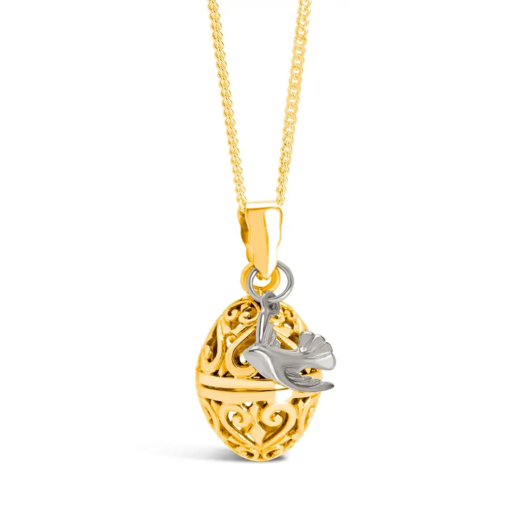 Bird Locket Gold + Secret Message - Image 4