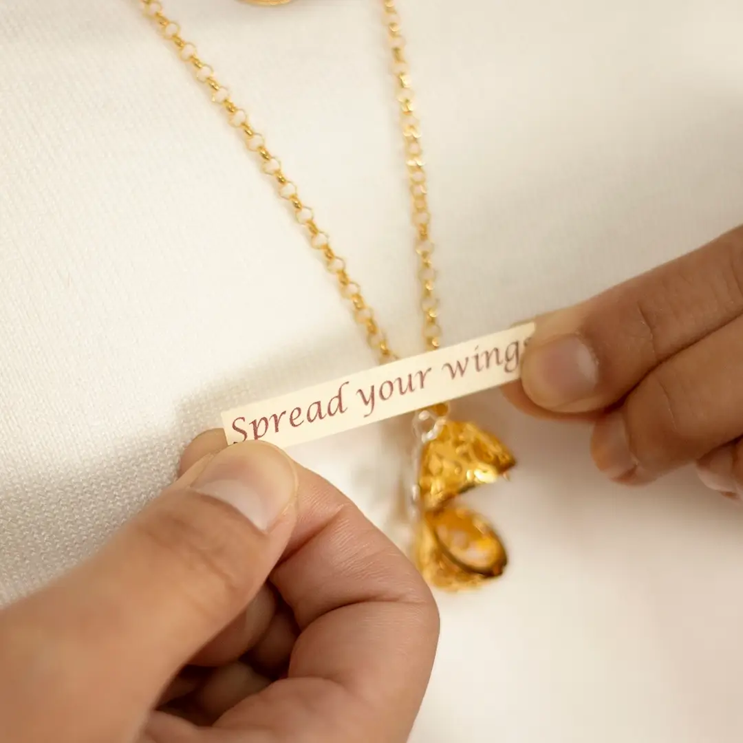 Bird Locket Gold + Secret Message - Image 5