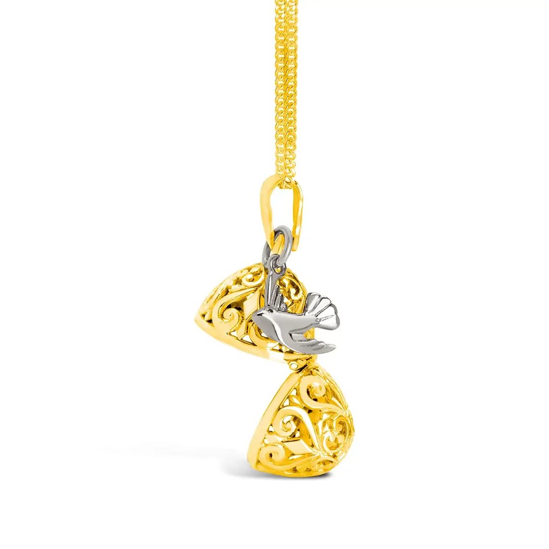 Bird Locket Gold + Secret Message - Image 6