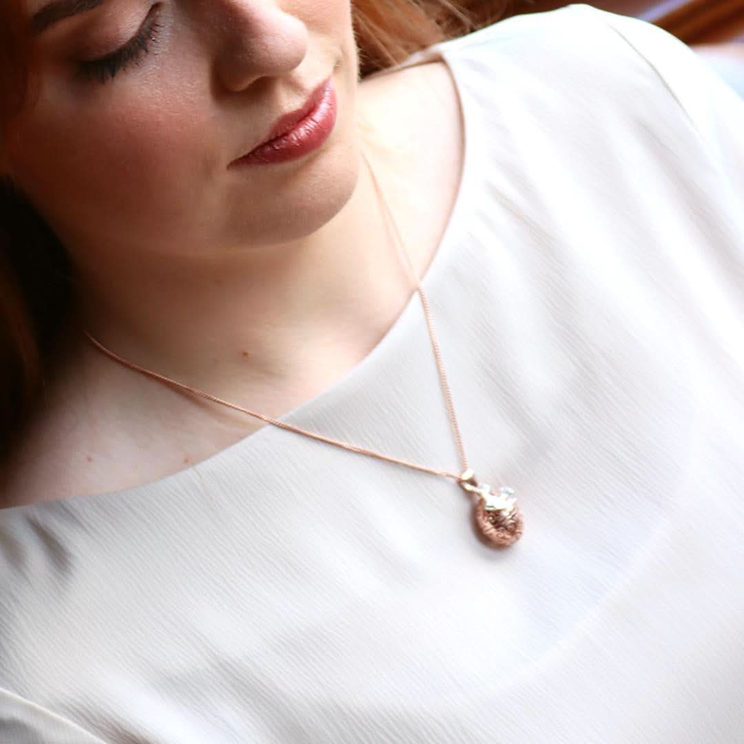 Bird Locket Rose Gold + Secret Message - Image 4