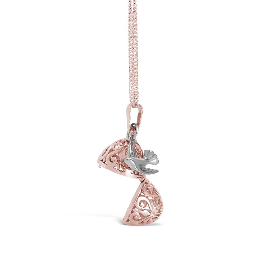 Bird Locket Rose Gold + Secret Message - Image 5