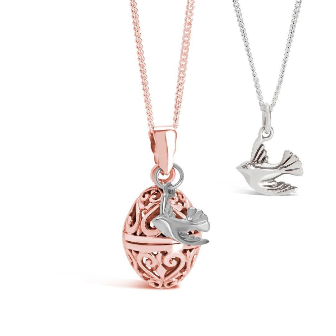 Bird Locket Rose Gold + Secret Message - Image 7