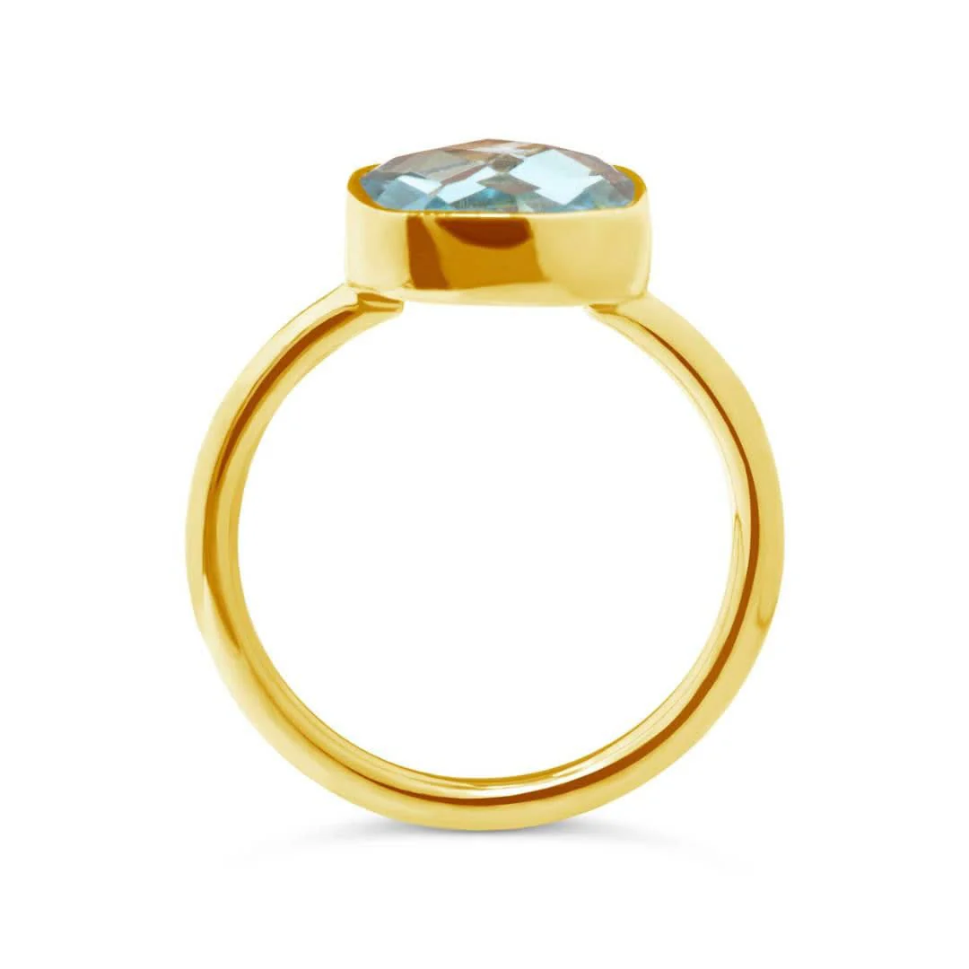 Blue Topaz Cocktail Ring | Rose Gold - Image 3