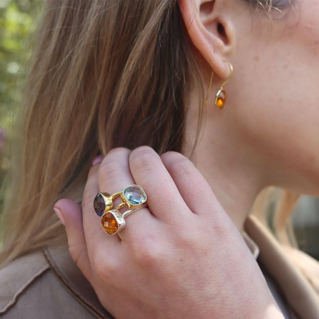 Blue Topaz Cocktail Ring | Rose Gold - Image 4