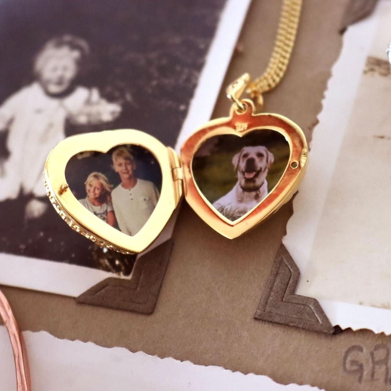 Blue Topaz Vintage Heart Locket | Gold - Image 4