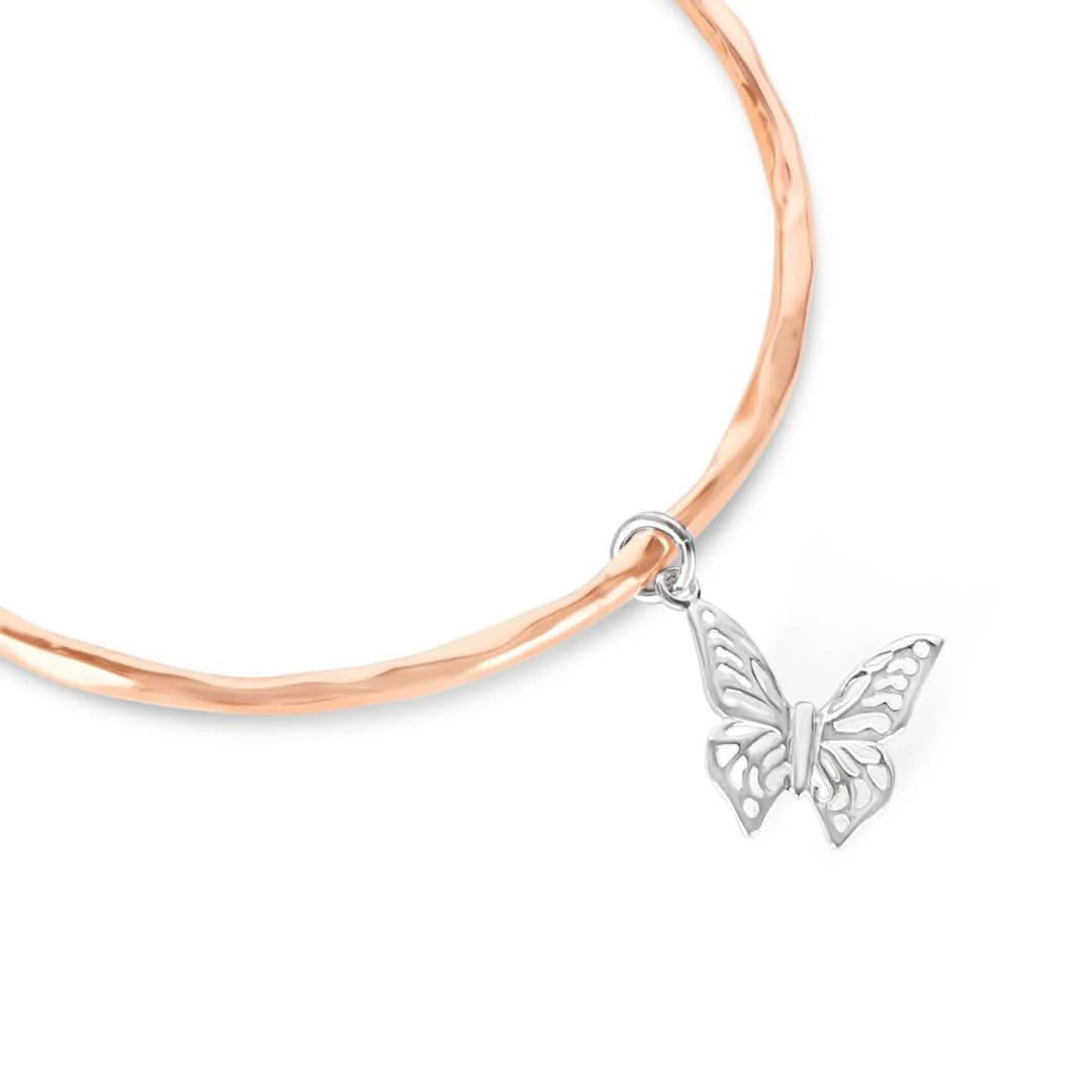 Butterfly Bangle | Rose Gold - Silver - Image 3