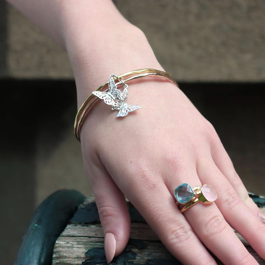 Butterfly Bangle | Rose Gold - Silver - Image 5