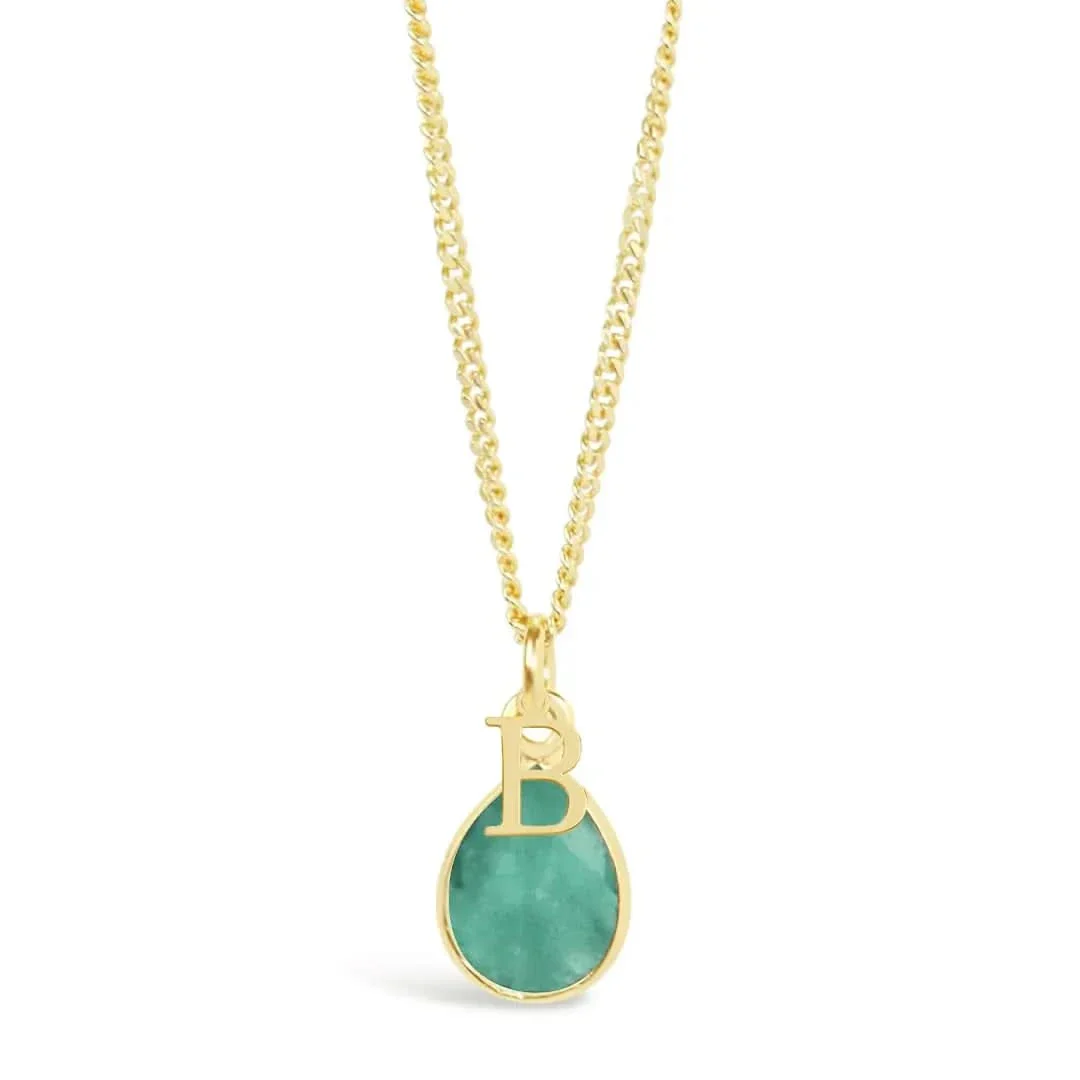 Chrysoprase Charm Necklace | Gold | May - Image 3
