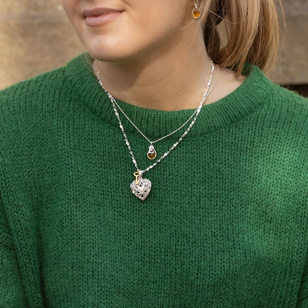 Citrine Charm Necklace | Silver - November - Image 4