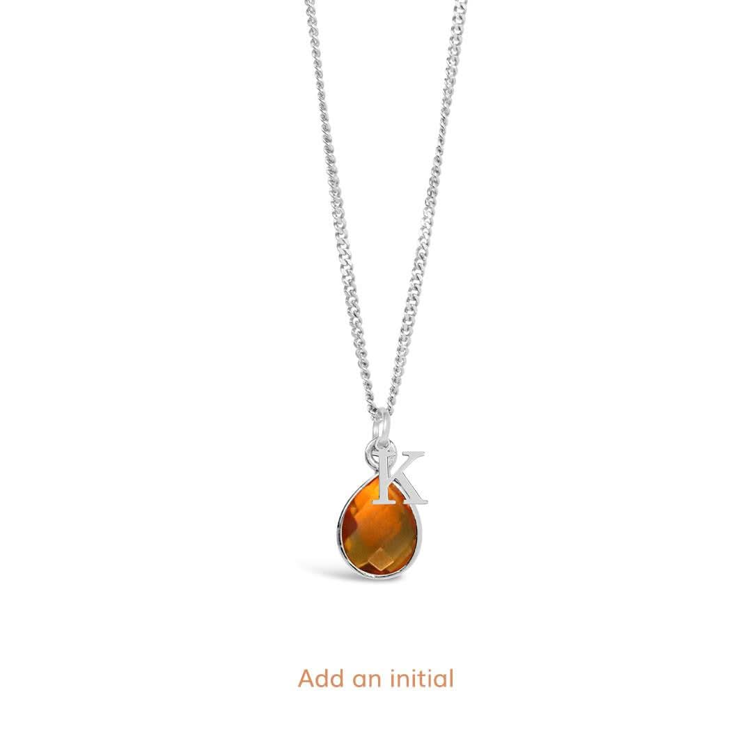 Citrine Charm Necklace | Silver - November - Image 6