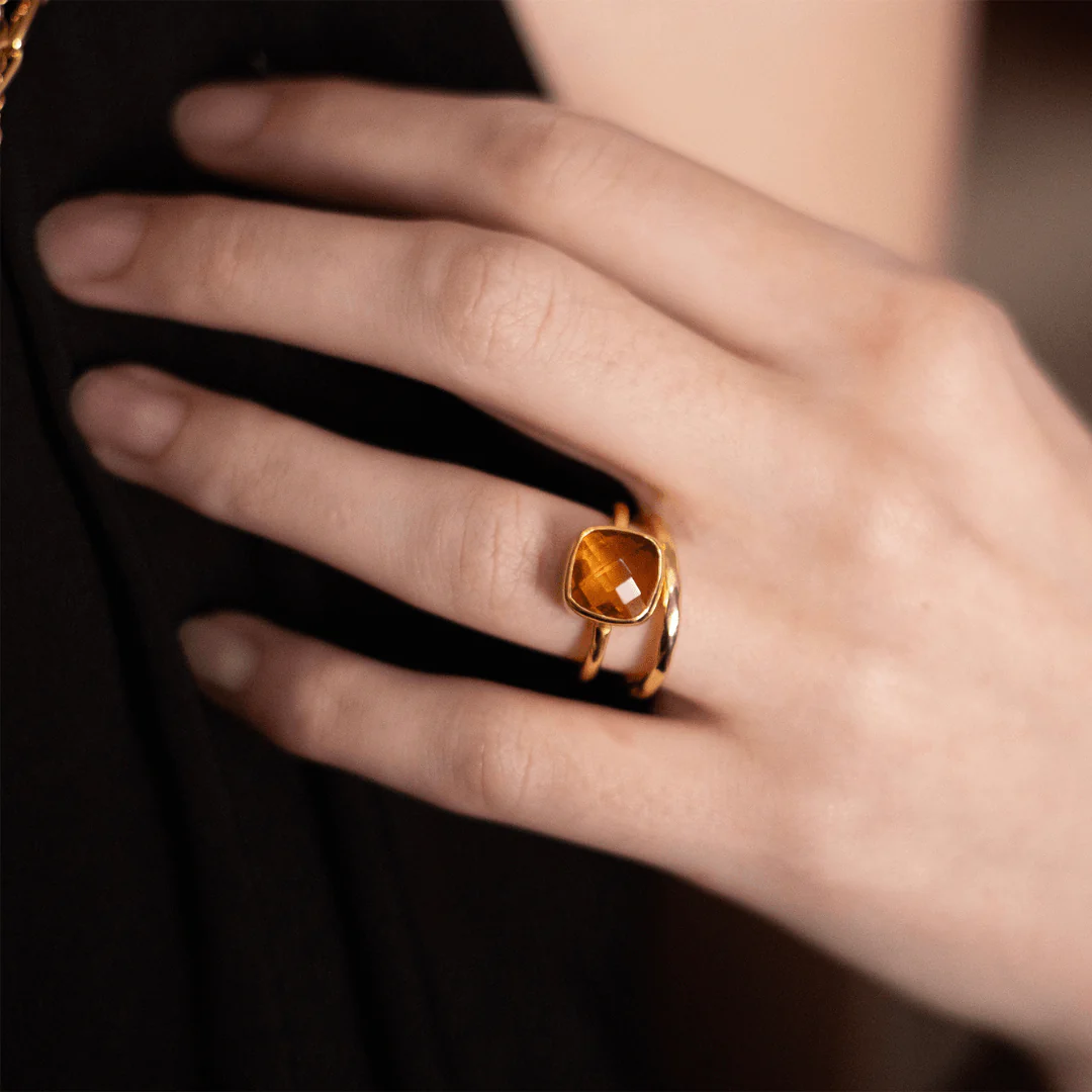 Citrine Cocktail Ring | Gold - Image 4