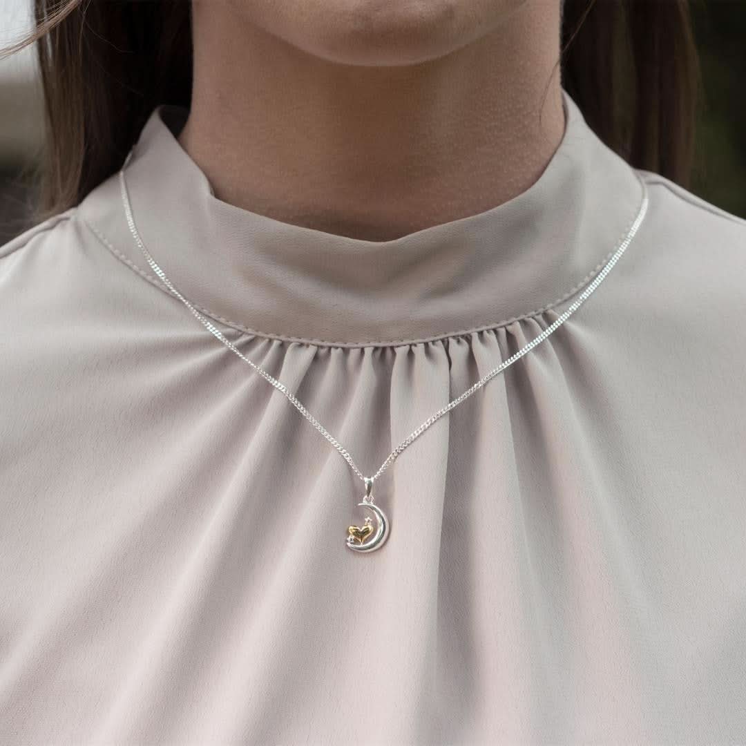 Crescent Moon and Stars Charm Necklace - Image 4