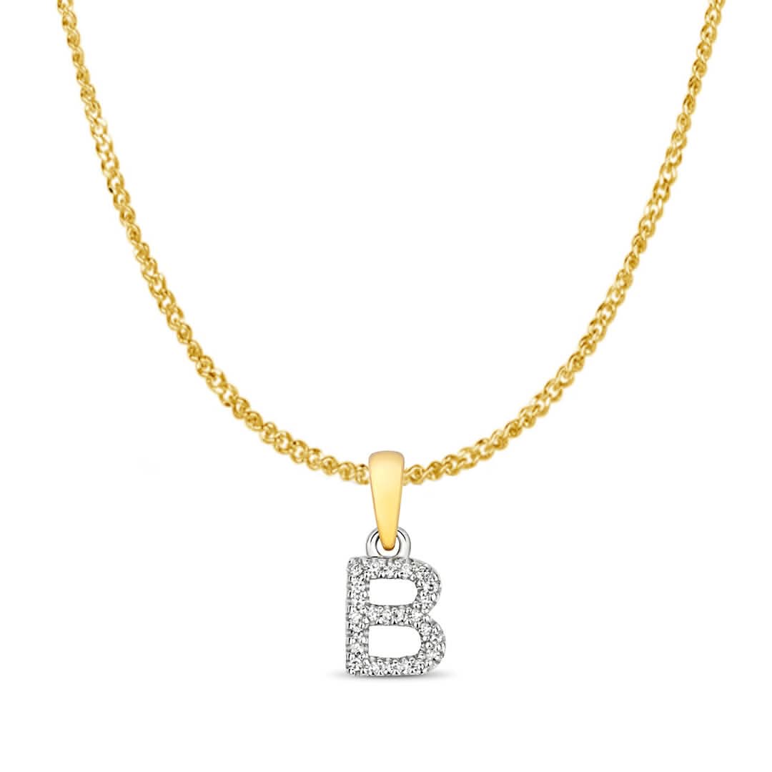 Diamond Initial Necklace | Solid Gold | A to Z - Image 5