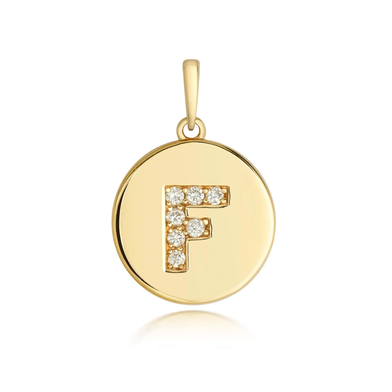 Diamond Initial Necklace | Solid Gold Disc | A to Z - Image 40