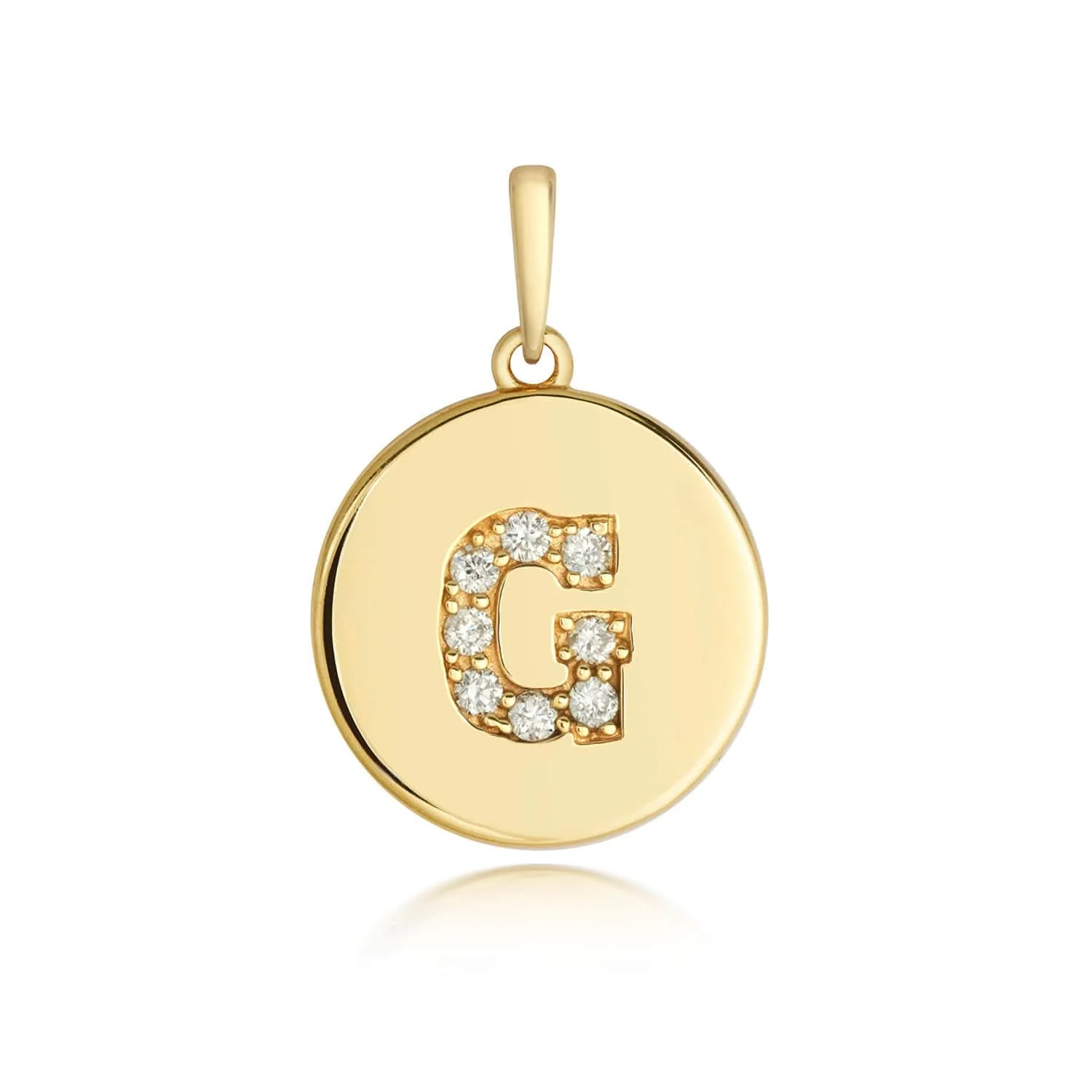 Diamond Initial Necklace | Solid Gold Disc | A to Z - Image 41