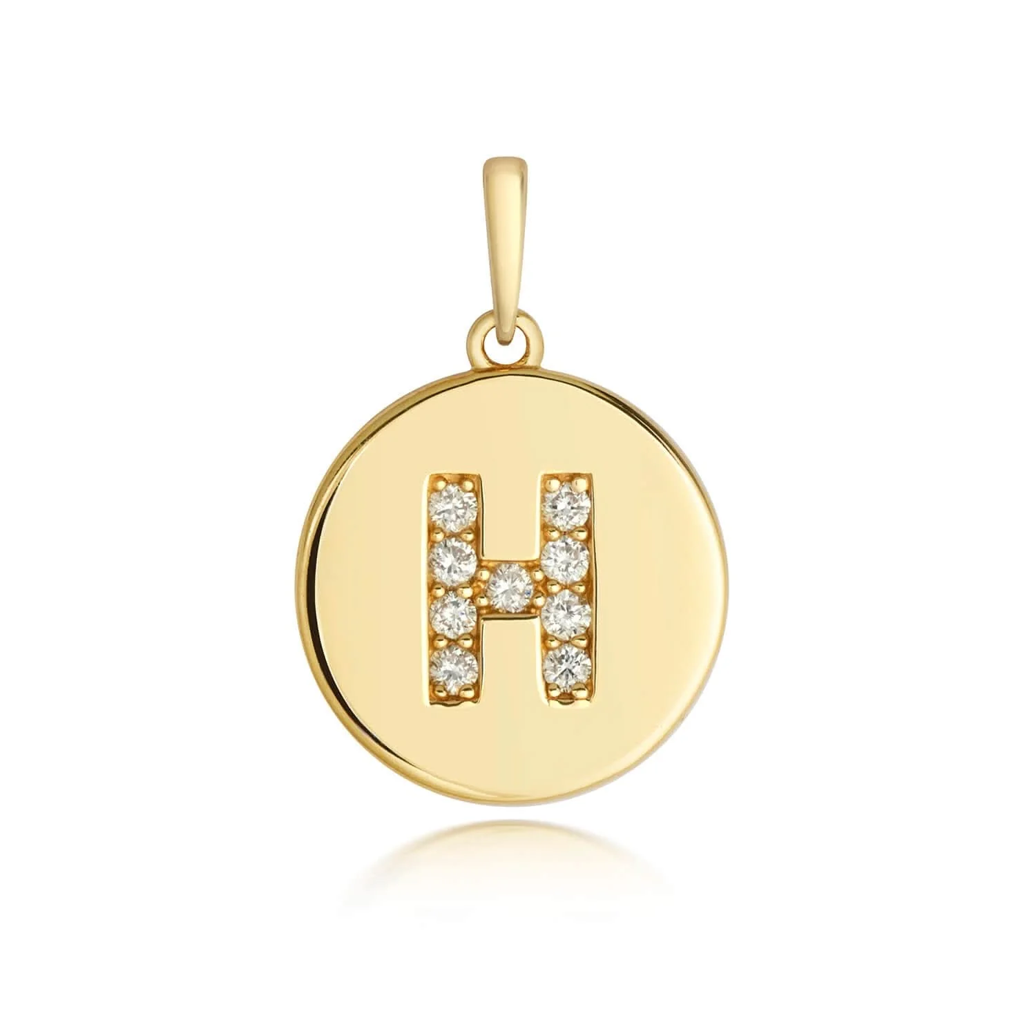 Diamond Initial Necklace | Solid Gold Disc | A to Z - Image 42