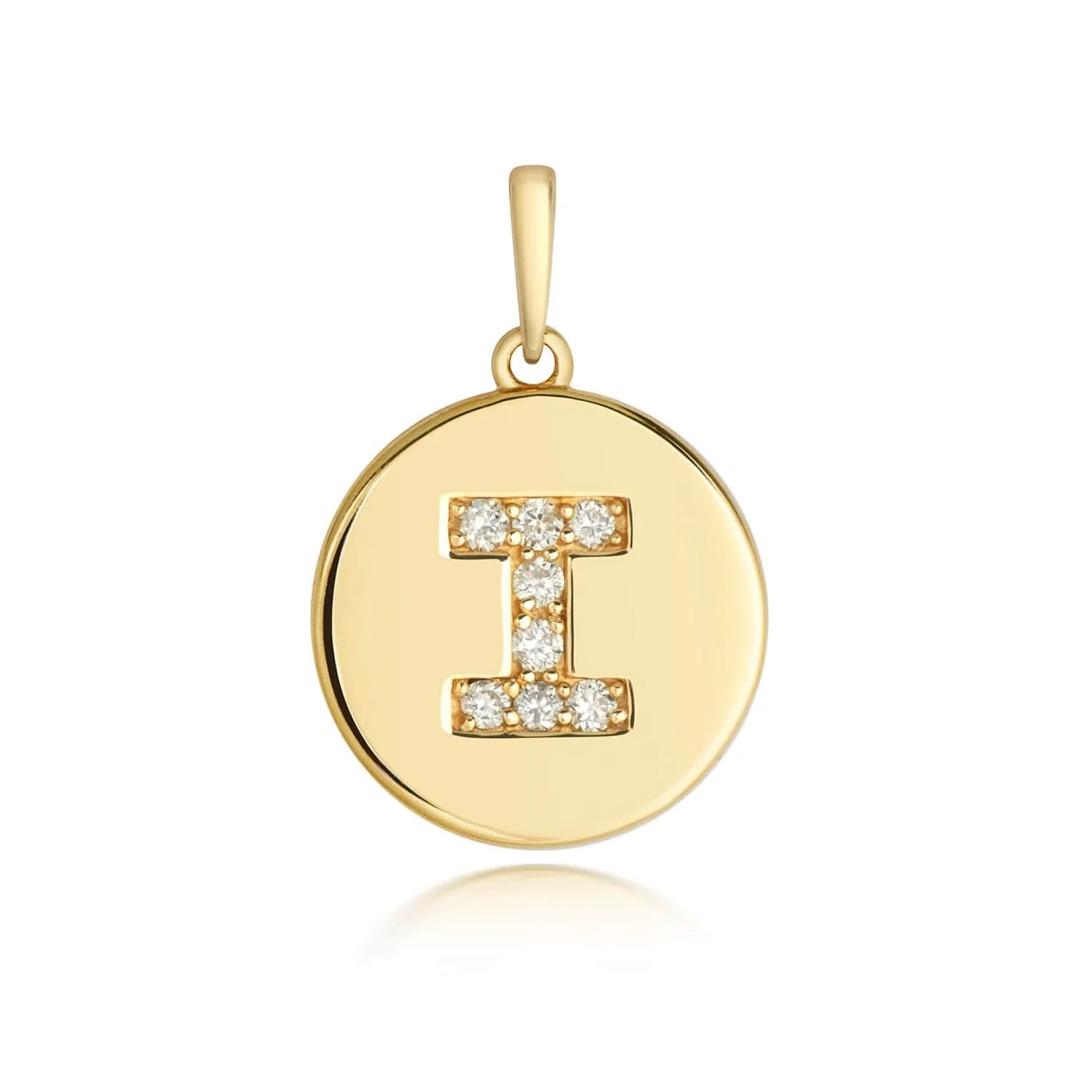 Diamond Initial Necklace | Solid Gold Disc | A to Z - Image 43