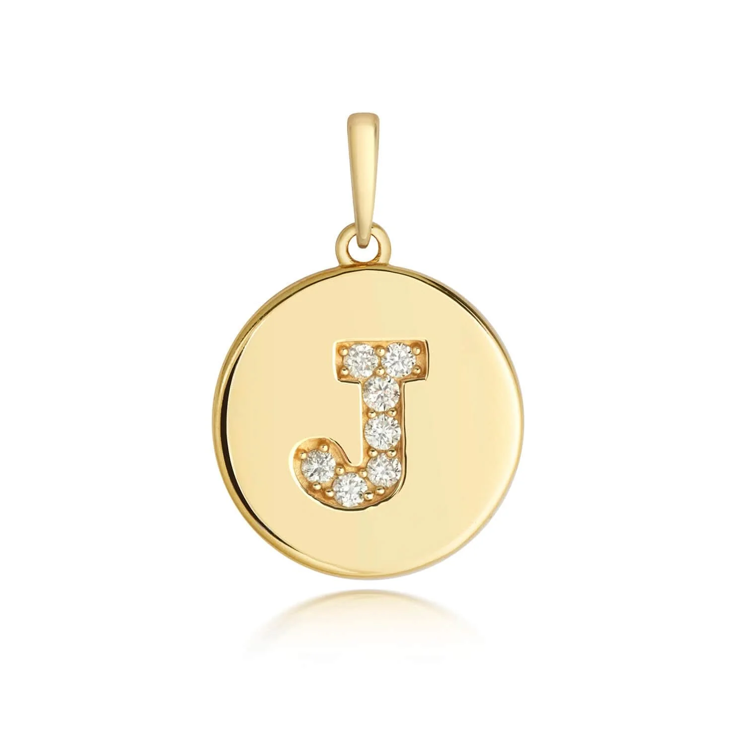 Diamond Initial Necklace | Solid Gold Disc | A to Z - Image 44