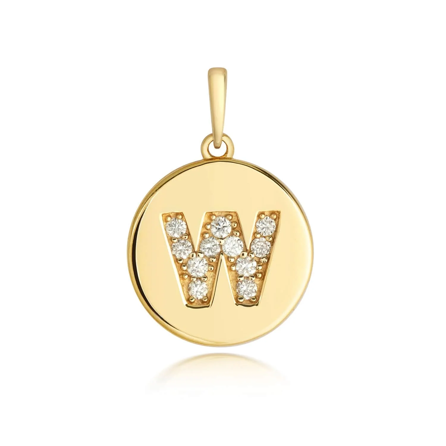Diamond Initial Necklace | Solid Gold Disc | A to Z - Image 57