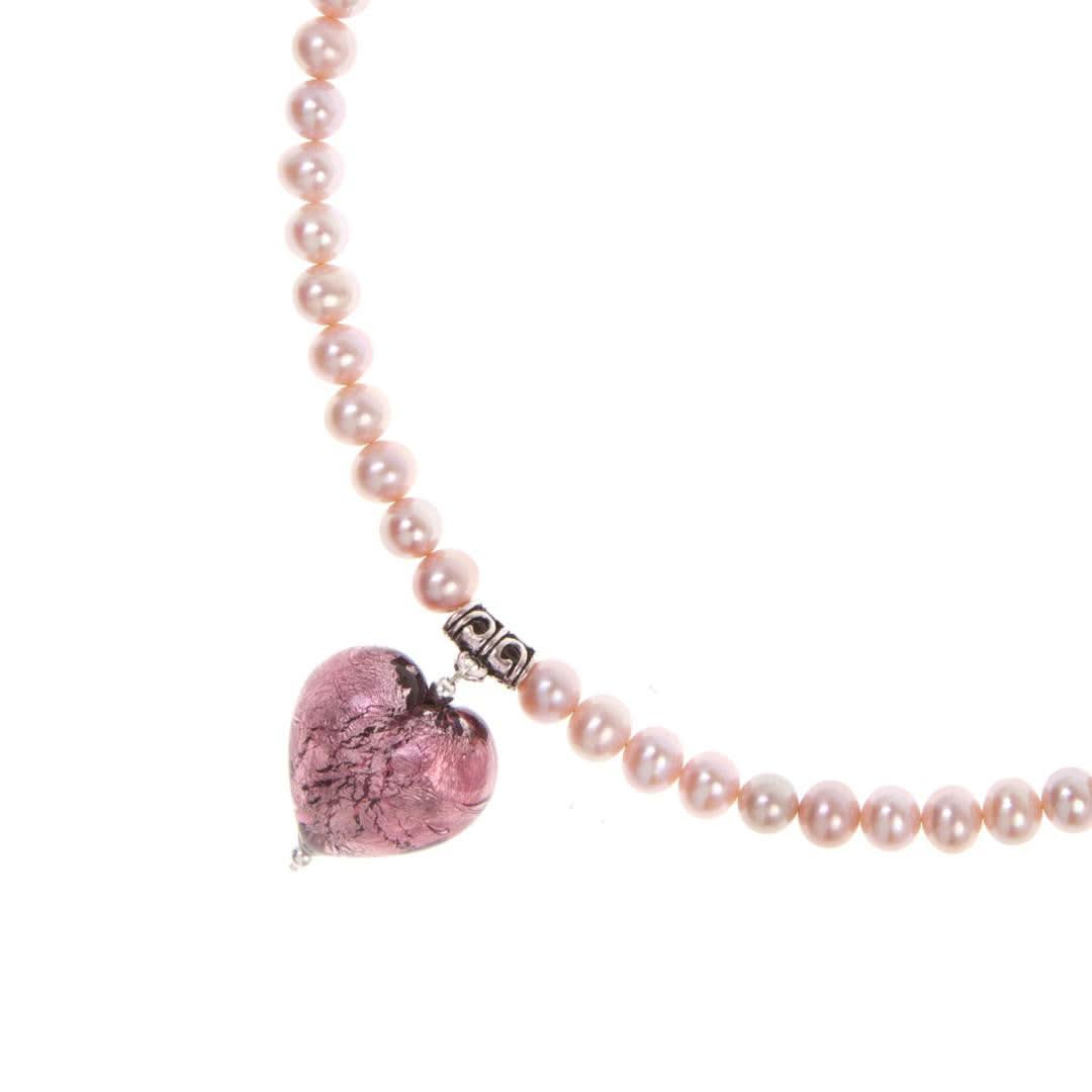 Dusk Pearl Heart Necklace - Image 3