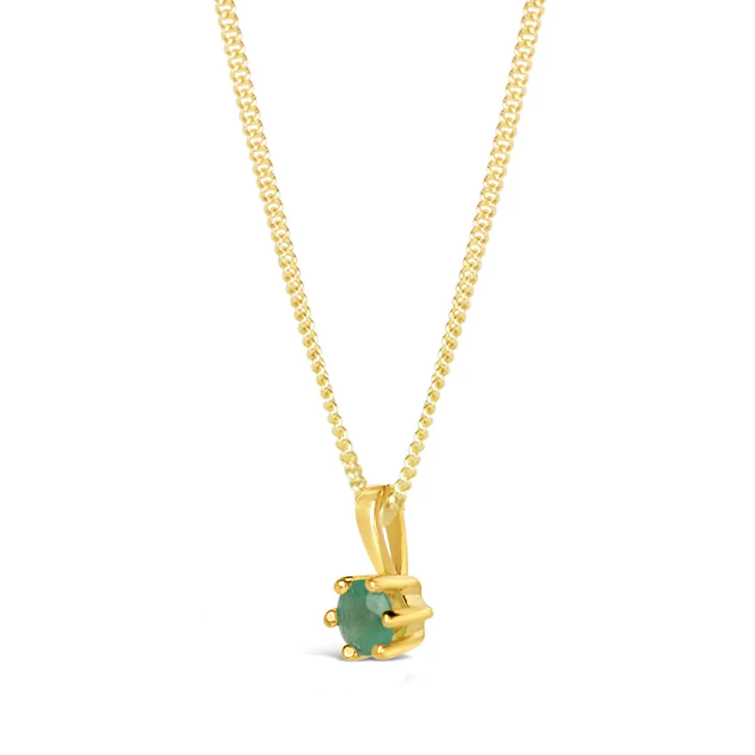 Emerald Charm Necklace in Gold - Image 3