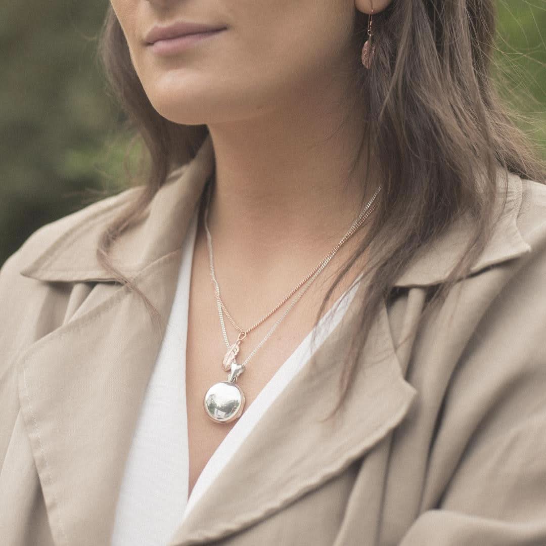 Feather Locket | White Gold - Image 3