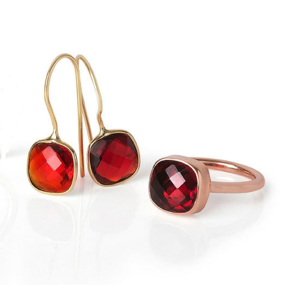 Garnet Cocktail Ring | Rose Gold - Image 3