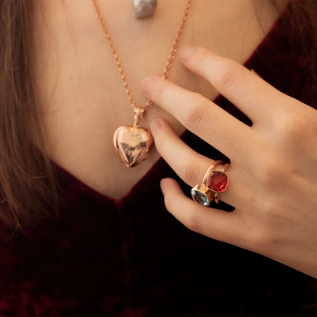 Garnet Cocktail Ring | Rose Gold - Image 4