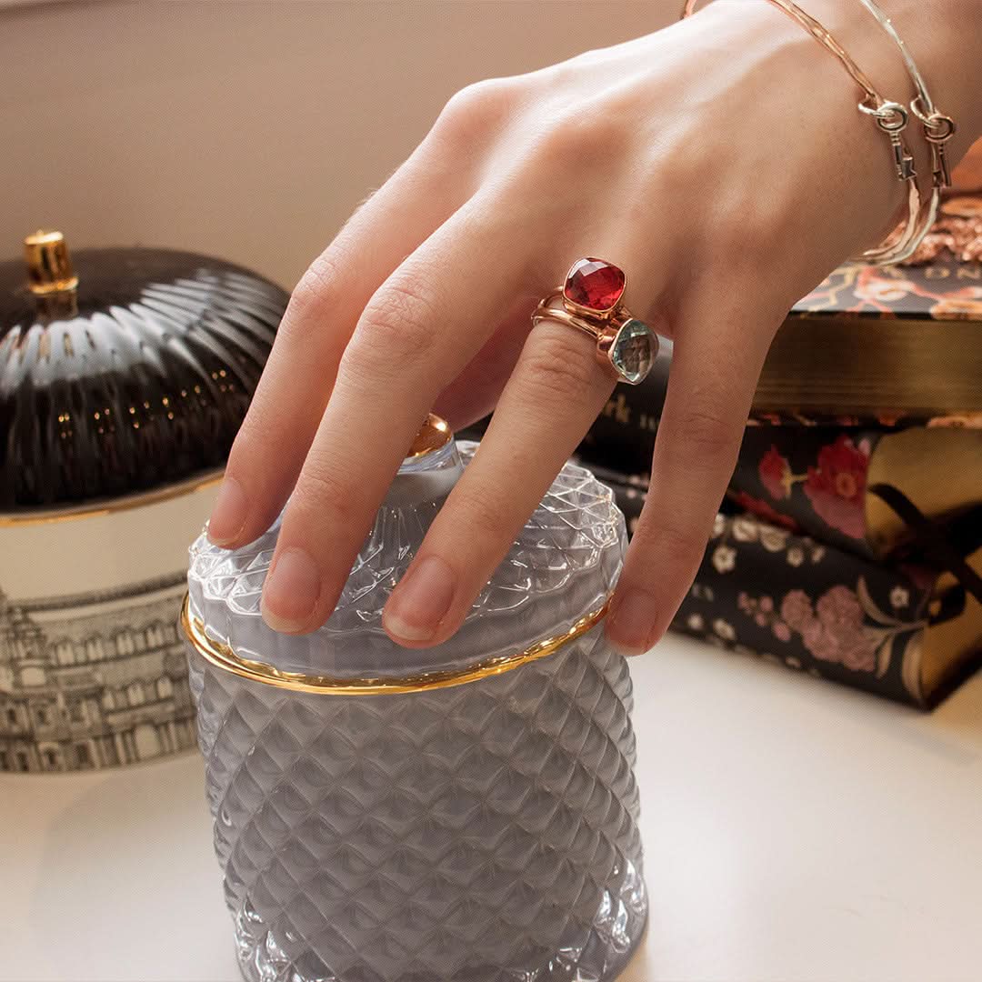 Garnet Cocktail Ring | Rose Gold - Image 8