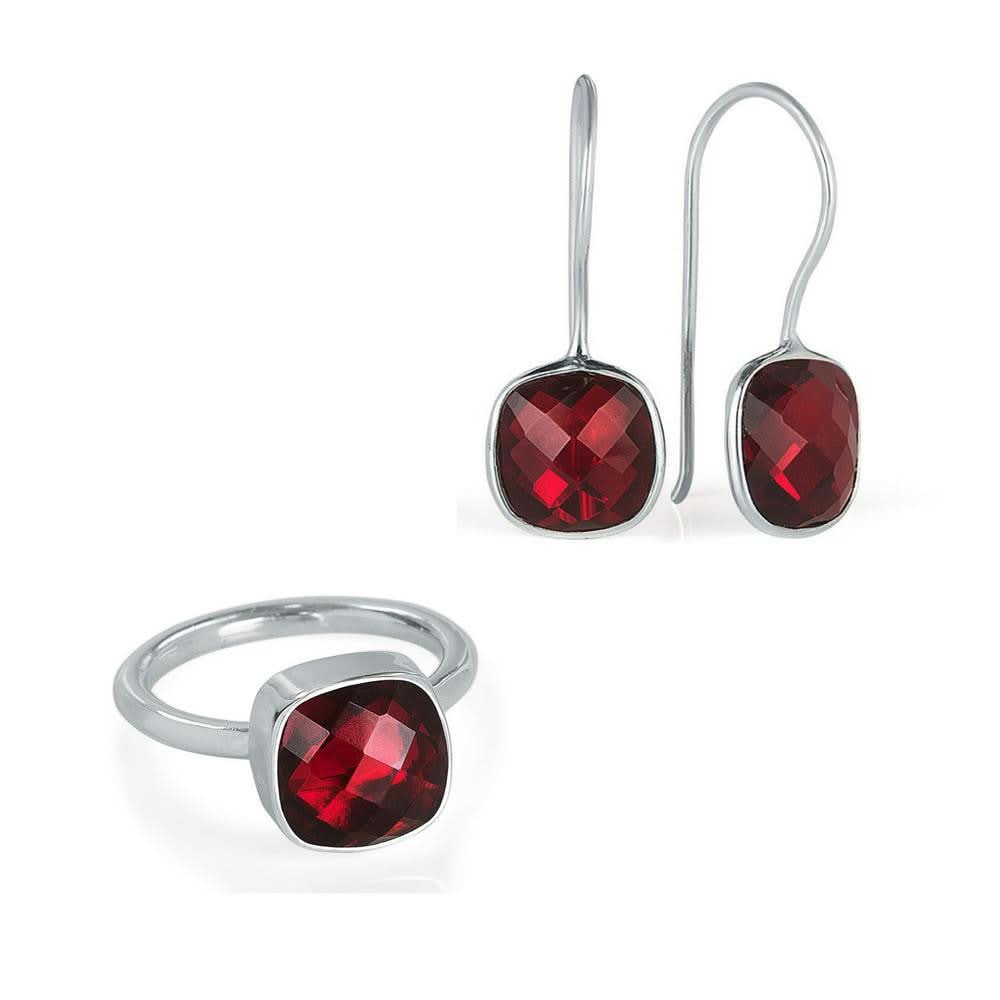 Garnet Earrings | Silver - Image 3
