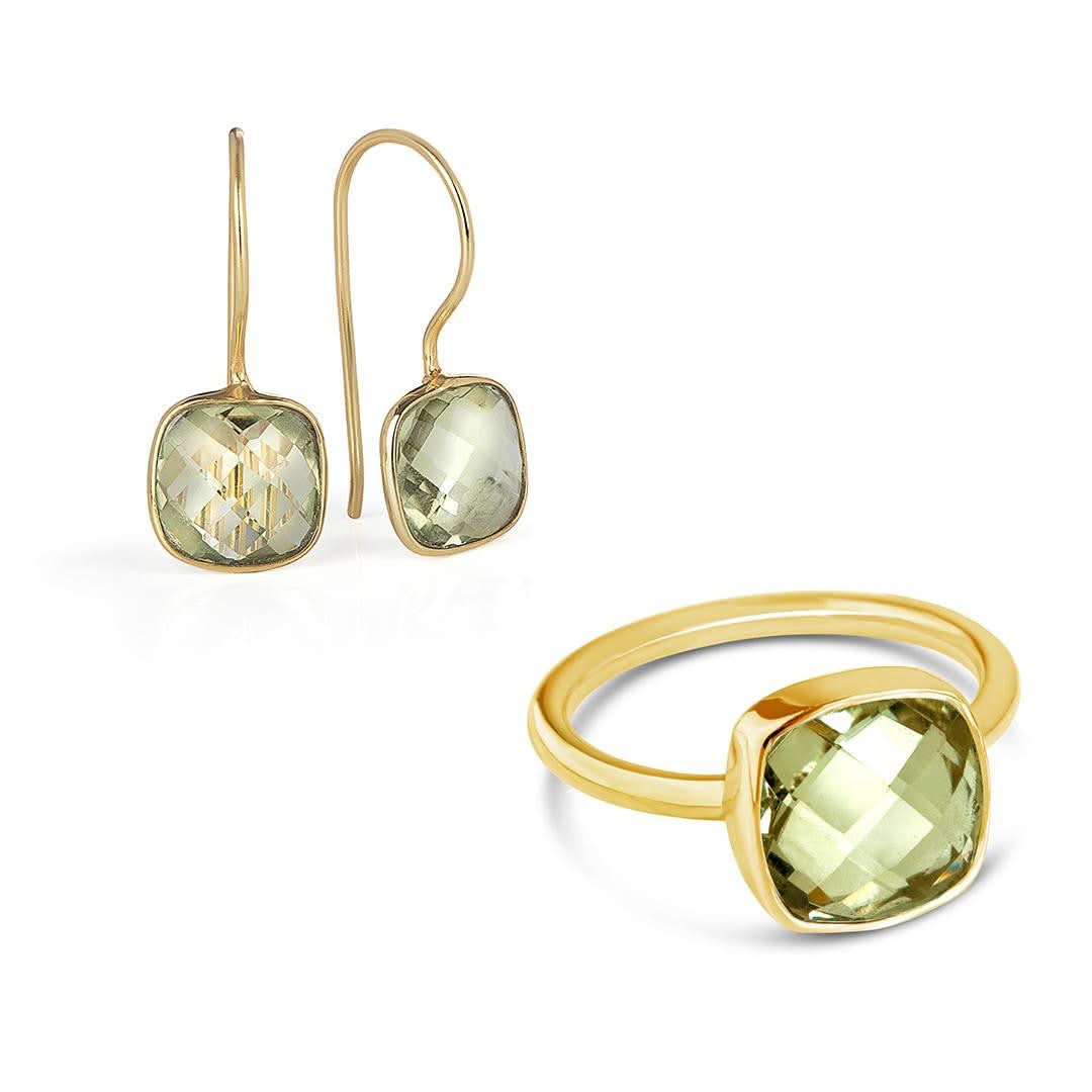Green Amethyst Cocktail Ring | Gold - Image 4