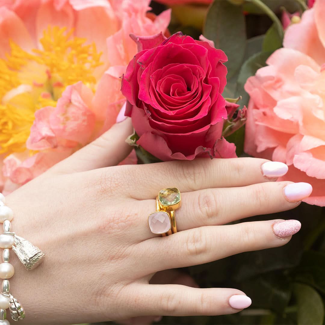 Green Amethyst Cocktail Ring | Gold - Image 5