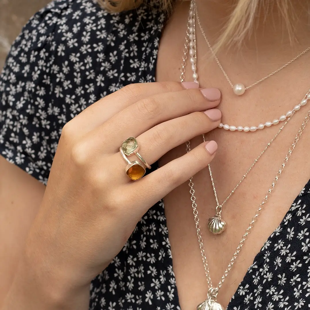 Green Amethyst Cocktail Ring | Silver - Image 3