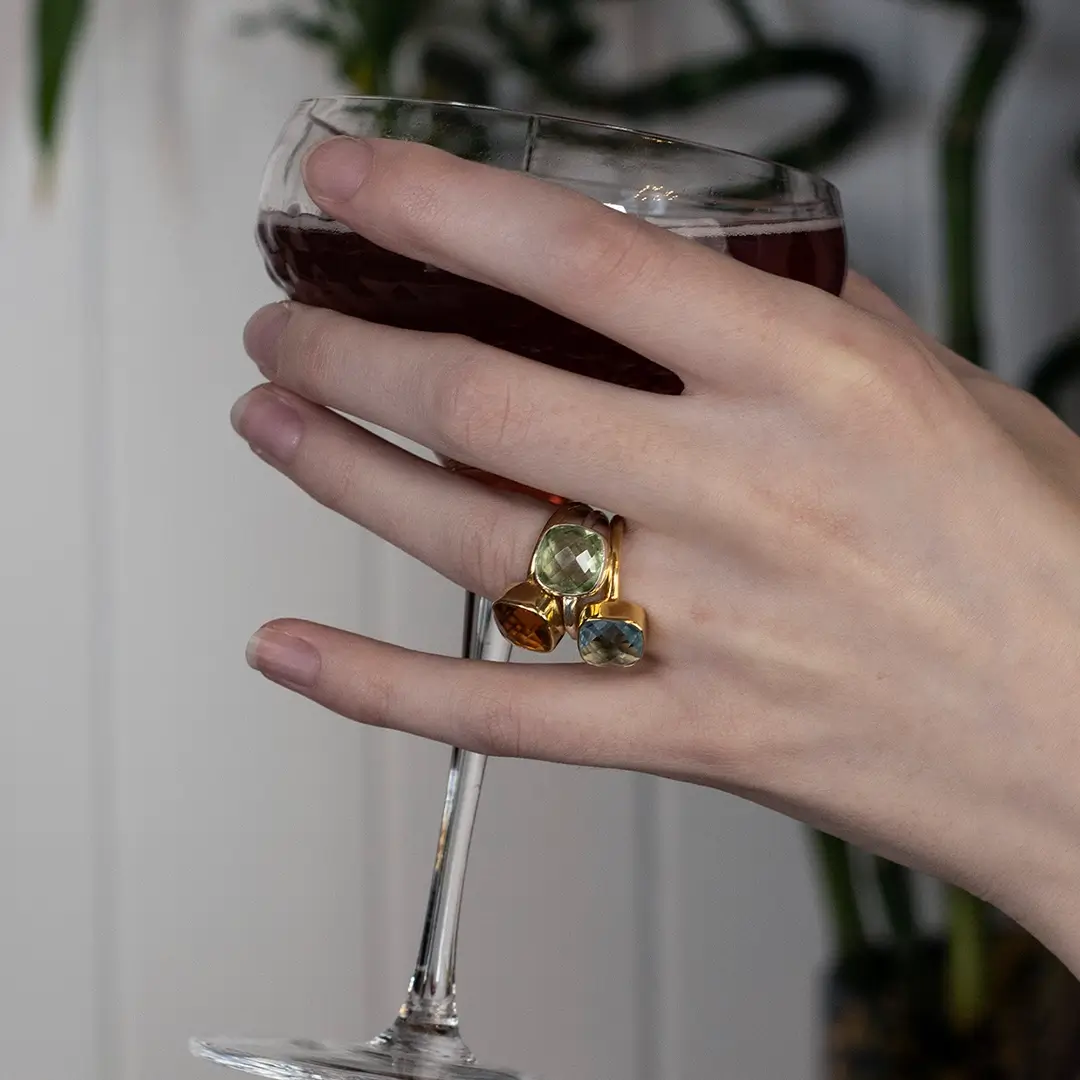 Green Amethyst Cocktail Ring | Silver - Image 7