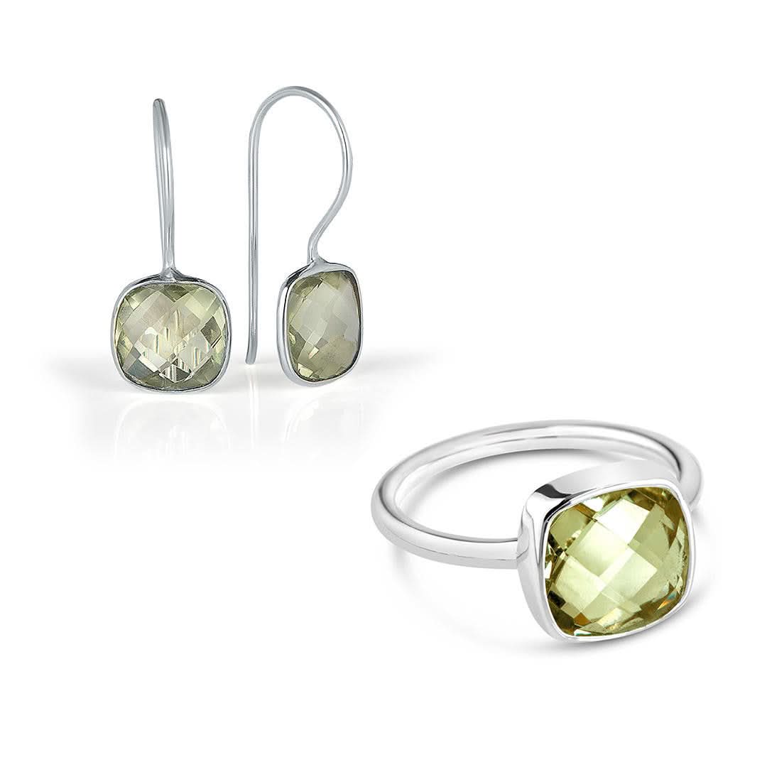 Green Amethyst Cocktail Ring | Silver - Image 4