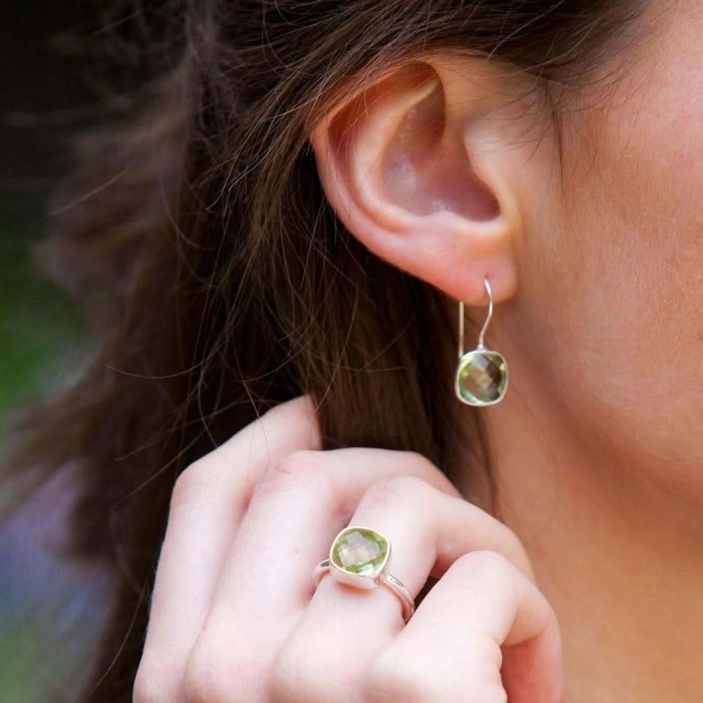 Green Amethyst Cocktail Ring | Silver - Image 6