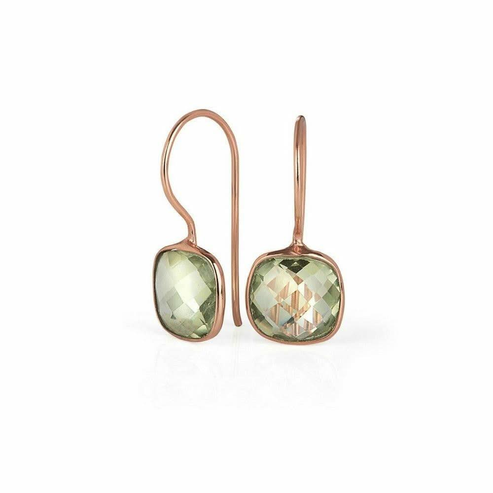 Green Amethyst Earrings | Rose Gold - Image 3