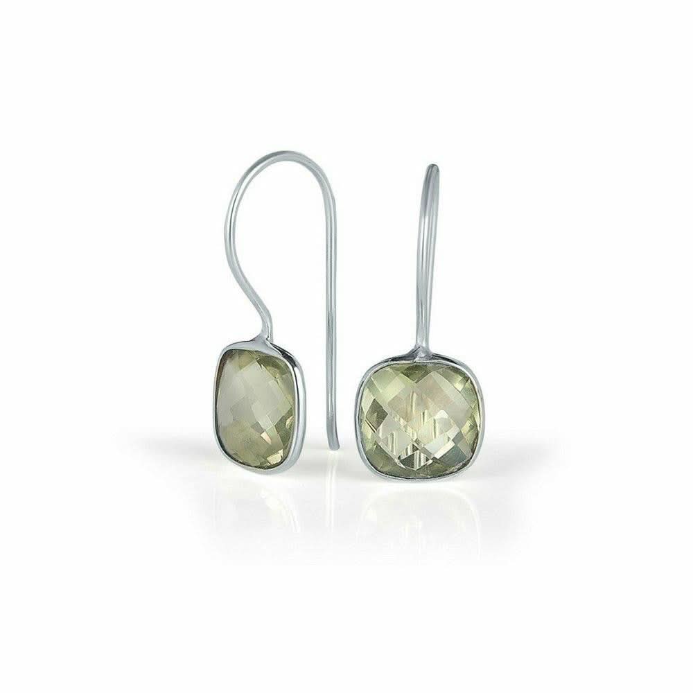 Green Amethyst Earrings | Silver - Image 3