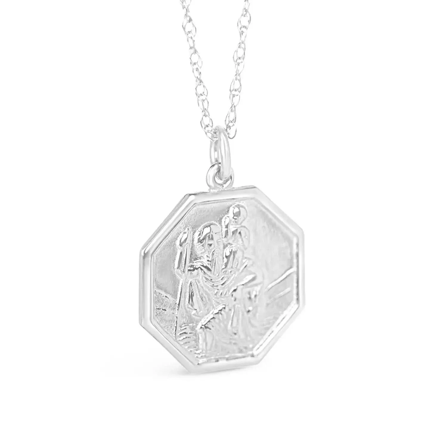 Engravable St Christopher Necklace  Silver - Image 3