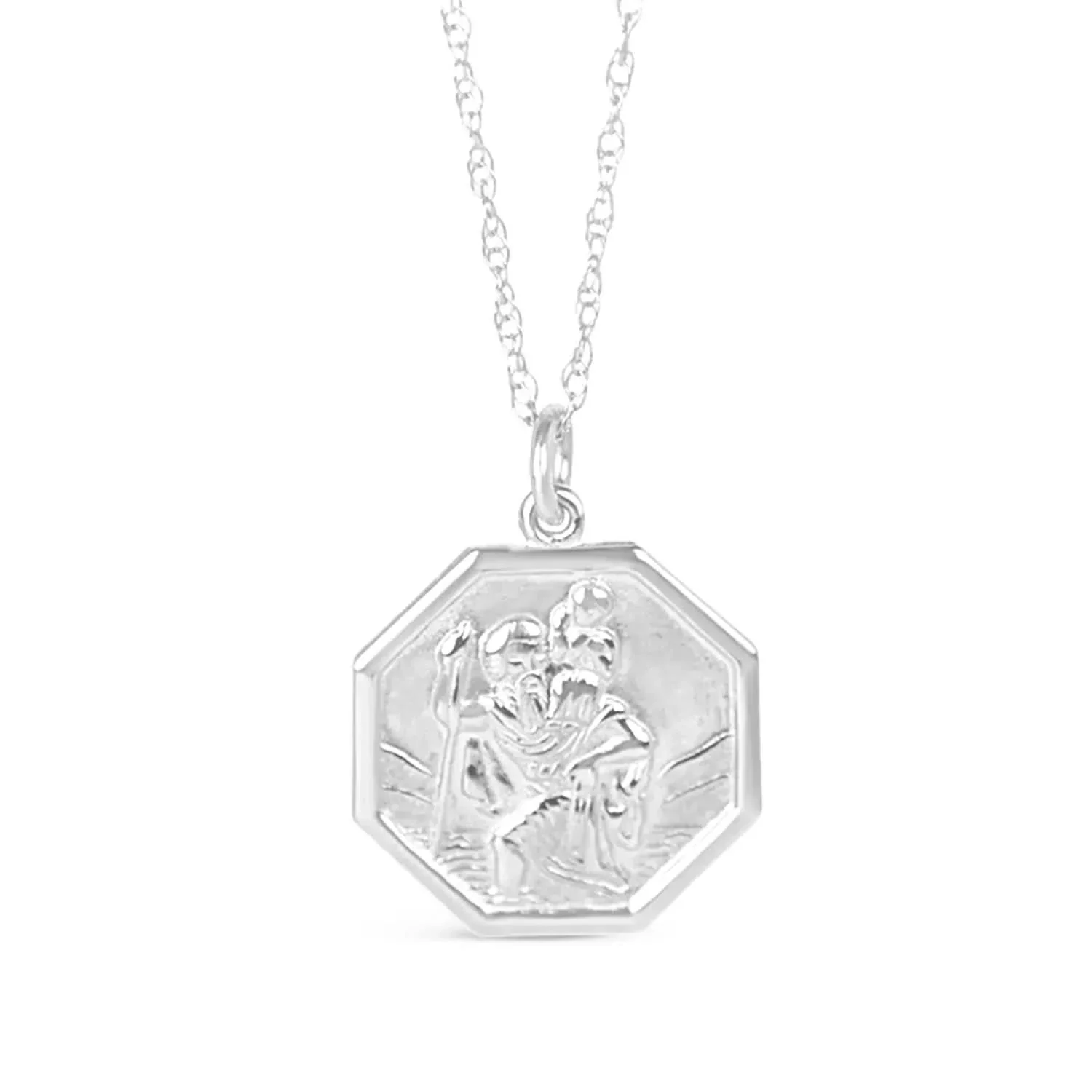 Engravable St Christopher Necklace  Silver - Image 5